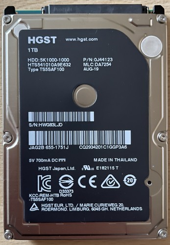Hdd festplatte hgst - festplatte, 1tb